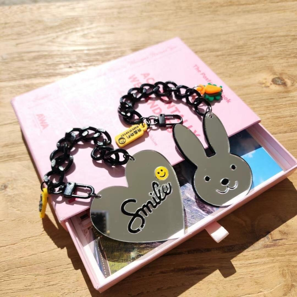 Chellmee ✈️韓國「MAKOMAKI 」微笑🙂️吊飾 愛心 兔兔 鑰匙圈 微笑鑰匙吊飾-細節圖4