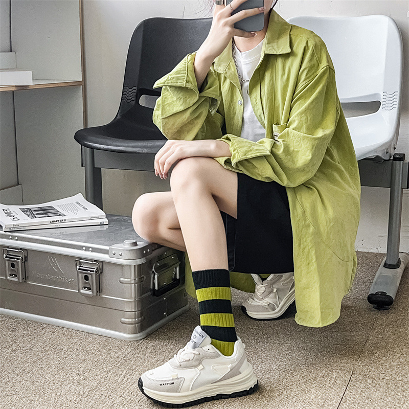 現貨 撞色潮流中筒襪 踝襪 中統襪 素色襪 潮流百搭 棉襪 襪子【D551】-細節圖7