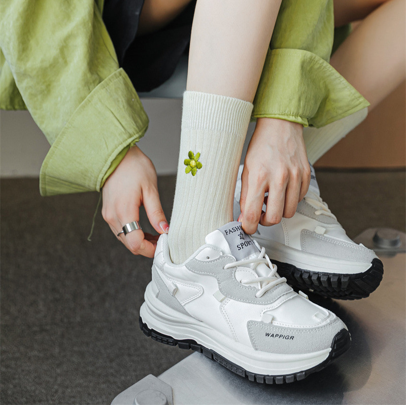 現貨 撞色潮流中筒襪 踝襪 中統襪 素色襪 潮流百搭 棉襪 襪子【D551】-細節圖8