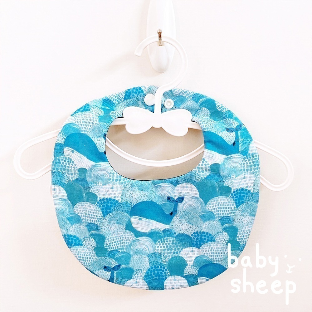 【babysheep】8層棉海洋鯨魚圍兜 蛋型圓兜 圍兜兜 男寶圍兜 寶寶口水巾 手作圍兜 圍兜 口水巾 吸水兜 客製-細節圖4