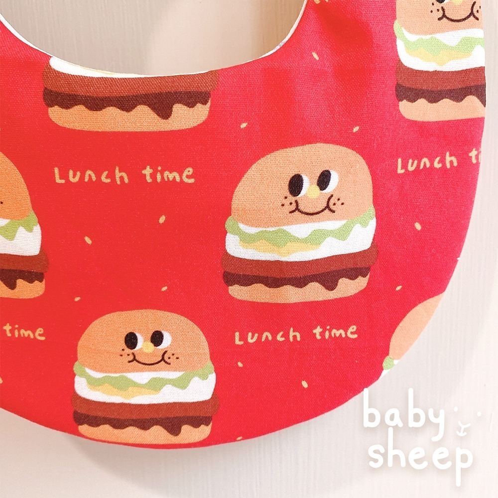 【babysheep】6層8層可愛漢堡圍兜 蛋型圓兜 圍兜兜 寶寶口水巾 手作圍兜 圍兜 口水巾 吸水兜 客製-細節圖3