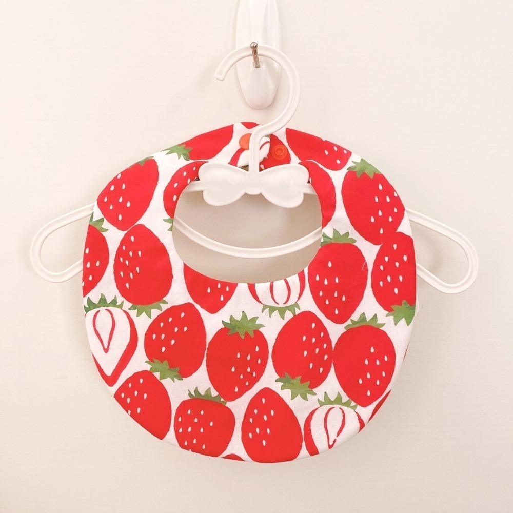 【babysheep】8層棉大草莓圍兜 蛋型圓兜 花型圍兜 圍兜兜 三角圍兜 寶寶口水巾 手作圍兜 圍兜 口水巾 吸水兜-細節圖4