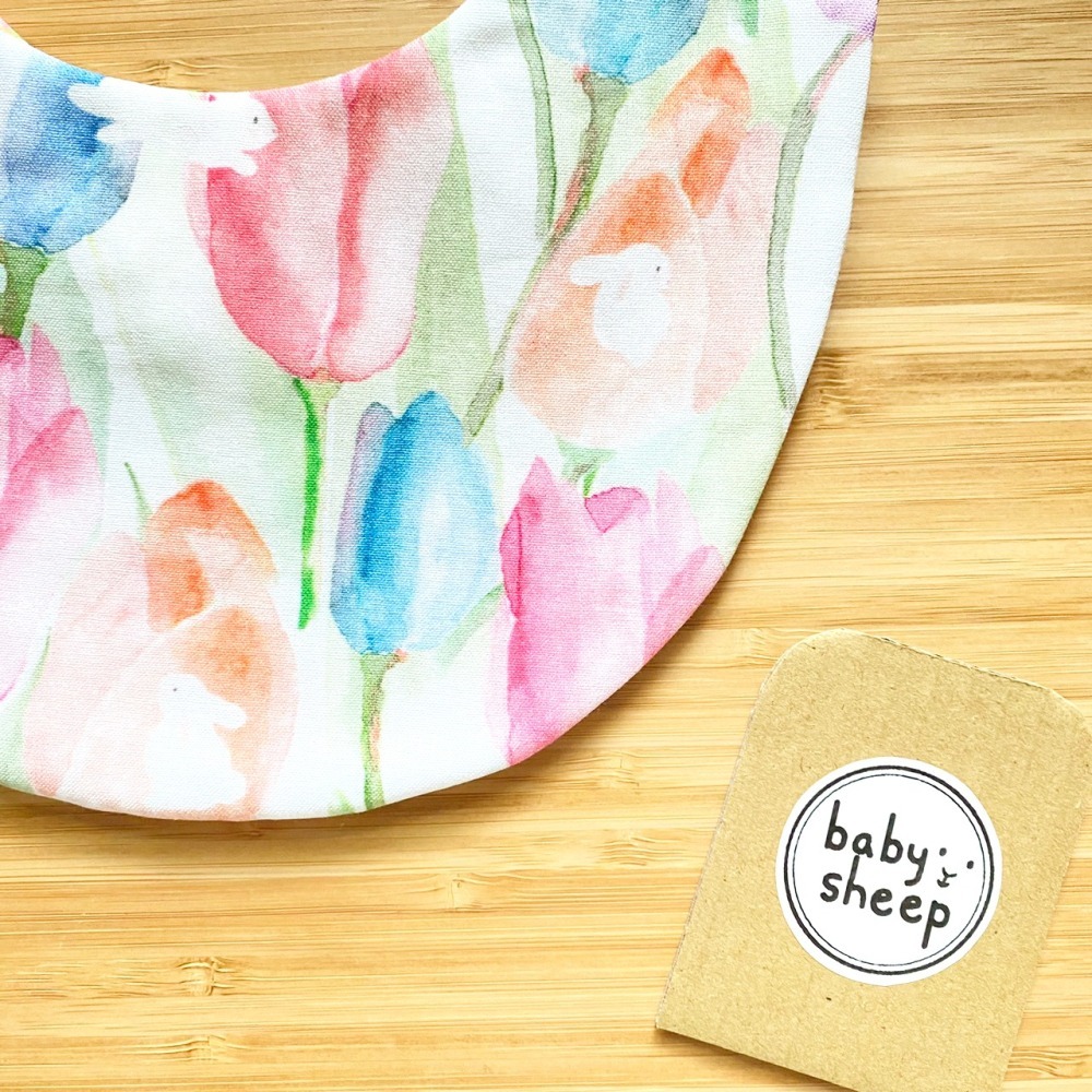 特價出清【babysheep】6層鬱金香兔子圍兜 蛋型圓兜 女寶圍兜 圍兜兜 寶寶口水巾 手作圍兜 圍兜 口水巾 吸水兜-細節圖3