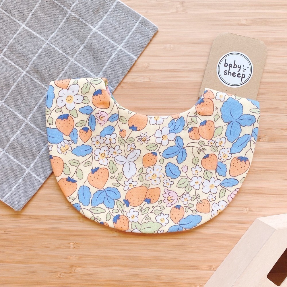 【babysheep】特價8層清新草莓圍兜 蛋型圓兜 草莓 花圍兜 圍兜兜 寶寶口水巾 手作圍兜 圍兜 口水巾 吸水兜-細節圖2