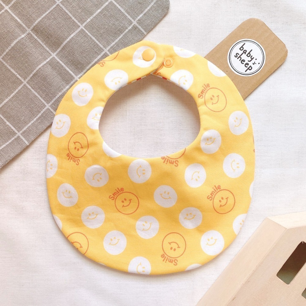 【babysheep】6層微笑好心情圍兜 蛋型圓兜 男寶 圍兜兜 寶寶口水巾 手作圍兜 圍兜 口水巾 吸水兜 兜兜 客製-細節圖2