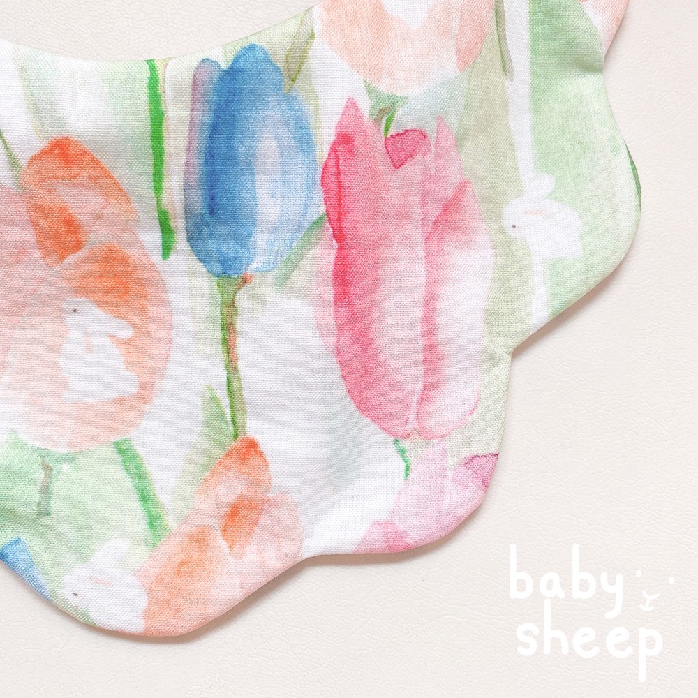 【babysheep】鬱金香兔子花型圍兜 蛋型圓兜 花型圍兜 圍兜兜 三角圍兜 寶寶口水巾 手作圍兜 圍兜 口水巾 純棉-細節圖3