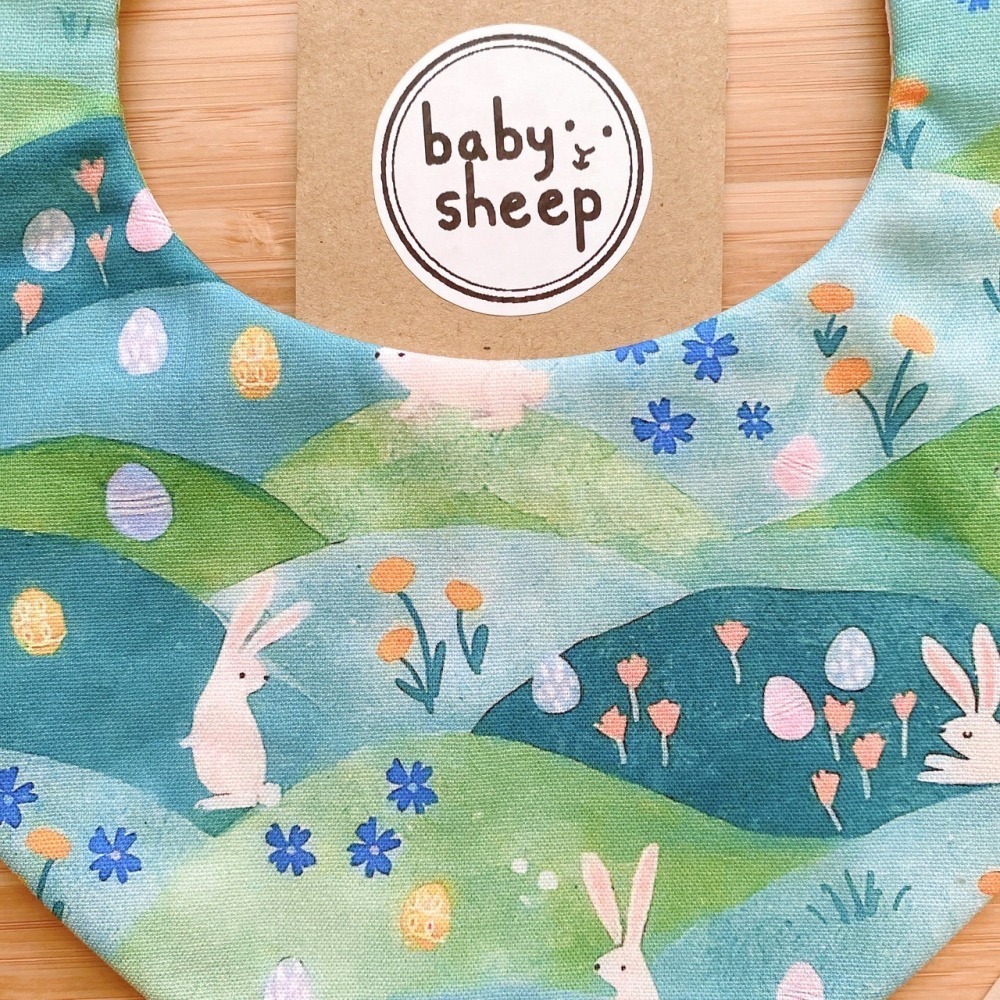 【babysheep】6層棉草原兔子三角圍兜 尖型 蛋型圍兜 圍兜兜 三角圍兜 寶寶口水巾 手作圍兜 圍兜 口水巾 純棉-細節圖3