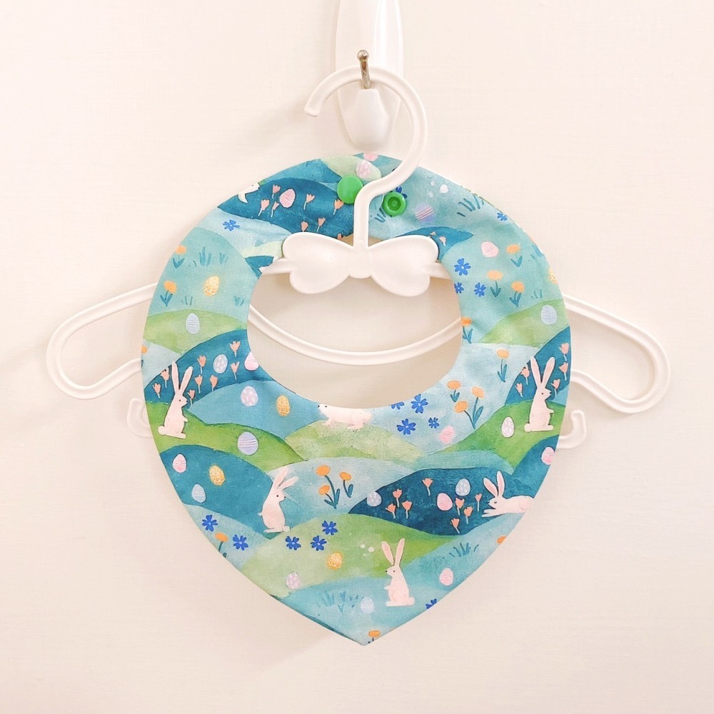 【babysheep】6層棉草原兔子三角圍兜 尖型 蛋型圍兜 圍兜兜 三角圍兜 寶寶口水巾 手作圍兜 圍兜 口水巾 純棉-細節圖4