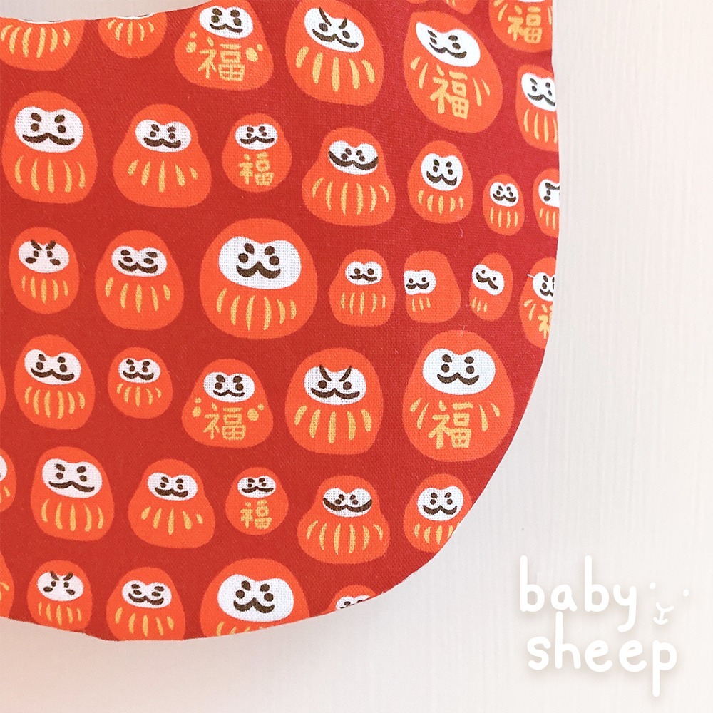 【babysheep】特價🔥8層Q達摩過年兜 過年兜 春節 達摩 Q版達摩 達摩圍兜 口水巾 吸水兜 手作 吸水巾-細節圖4