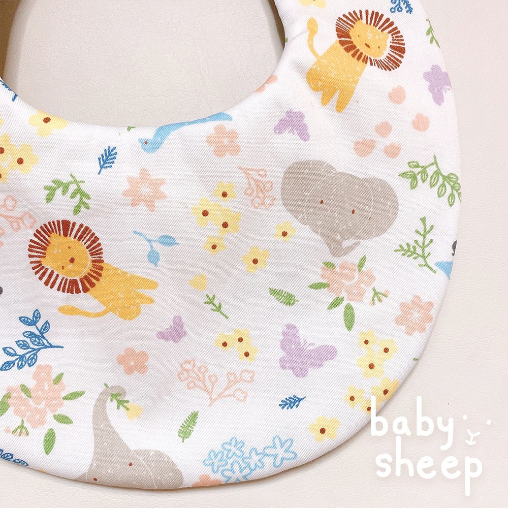 【babysheep】8層棉可愛動物們圍兜 蛋型圓兜 男寶圍兜 圍兜兜 雙面圍兜 寶寶口水巾 手作圍兜 口水巾 吸水兜-細節圖2