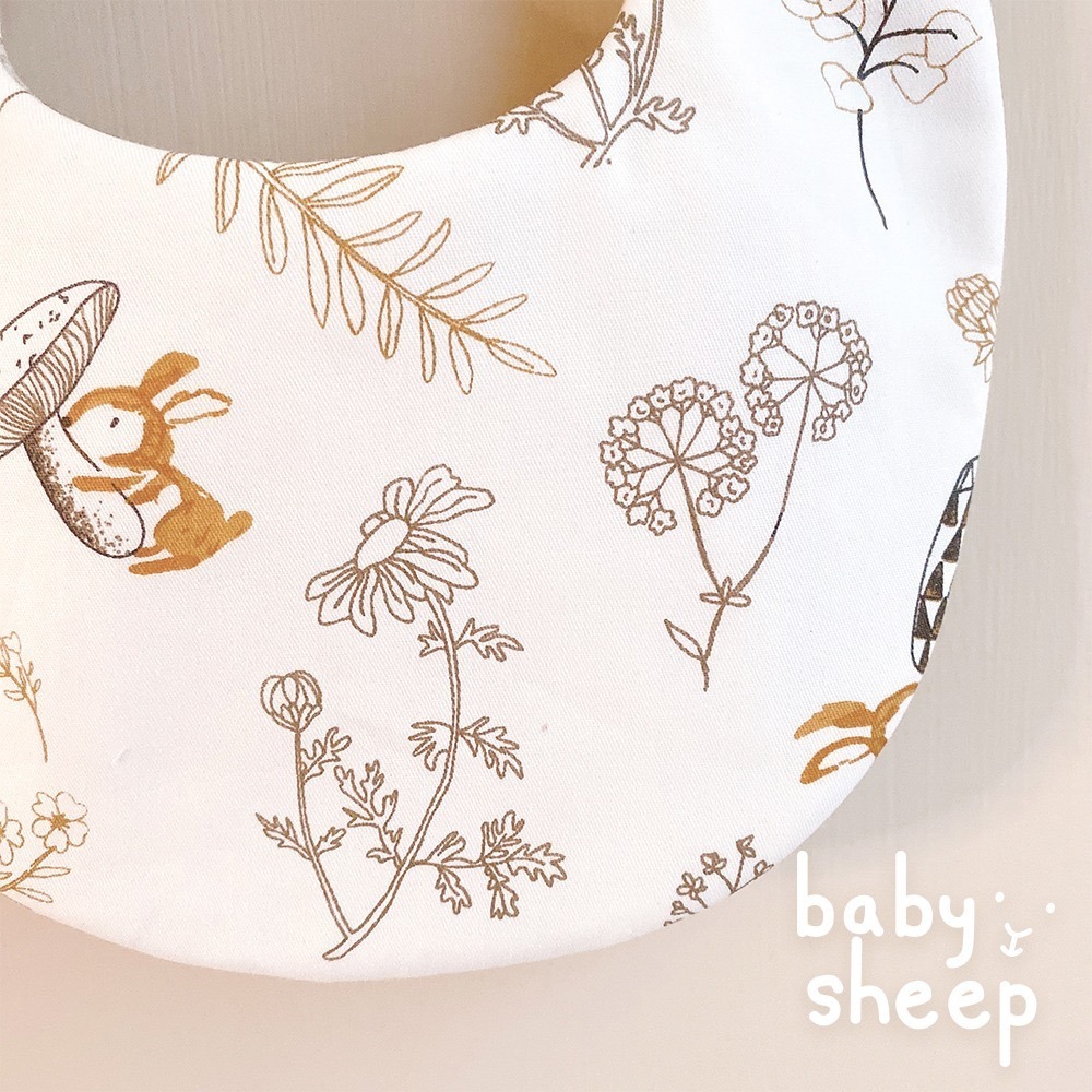【babysheep】8層小花松鼠圍兜 蛋型圓兜 女寶圍兜 圍兜兜 寶寶口水巾 手作圍兜 圍兜 口水巾 吸水兜 女寶-細節圖4