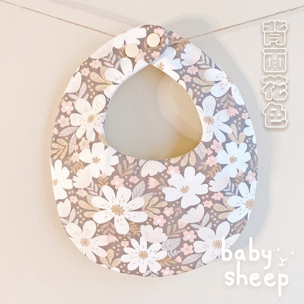 【babysheep】8層小花松鼠圍兜 蛋型圓兜 女寶圍兜 圍兜兜 寶寶口水巾 手作圍兜 圍兜 口水巾 吸水兜 女寶-細節圖5
