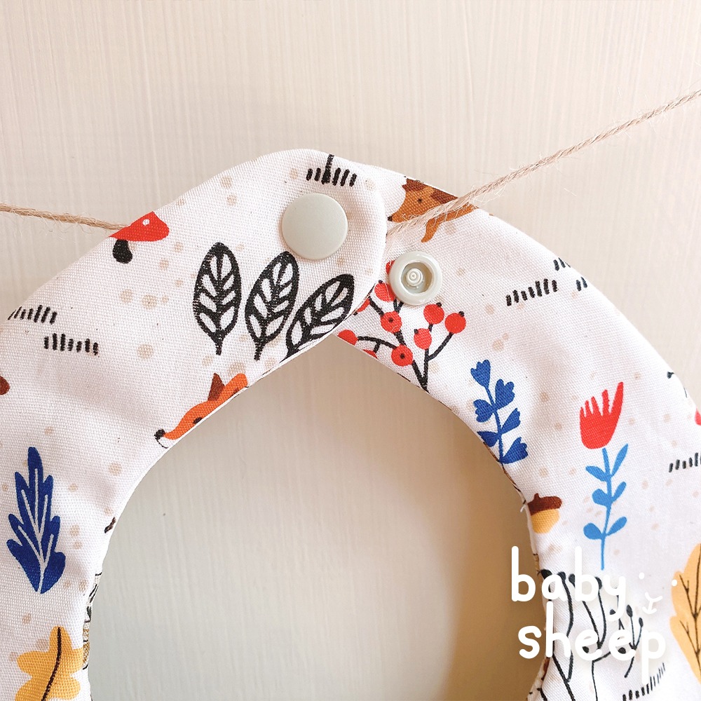 【babysheep】台製8層棉狐狸動物們口水巾 吸水巾 動物 狐狸 鹿 小花 好搭 口水巾 吸水 台製 雙面花色-細節圖3