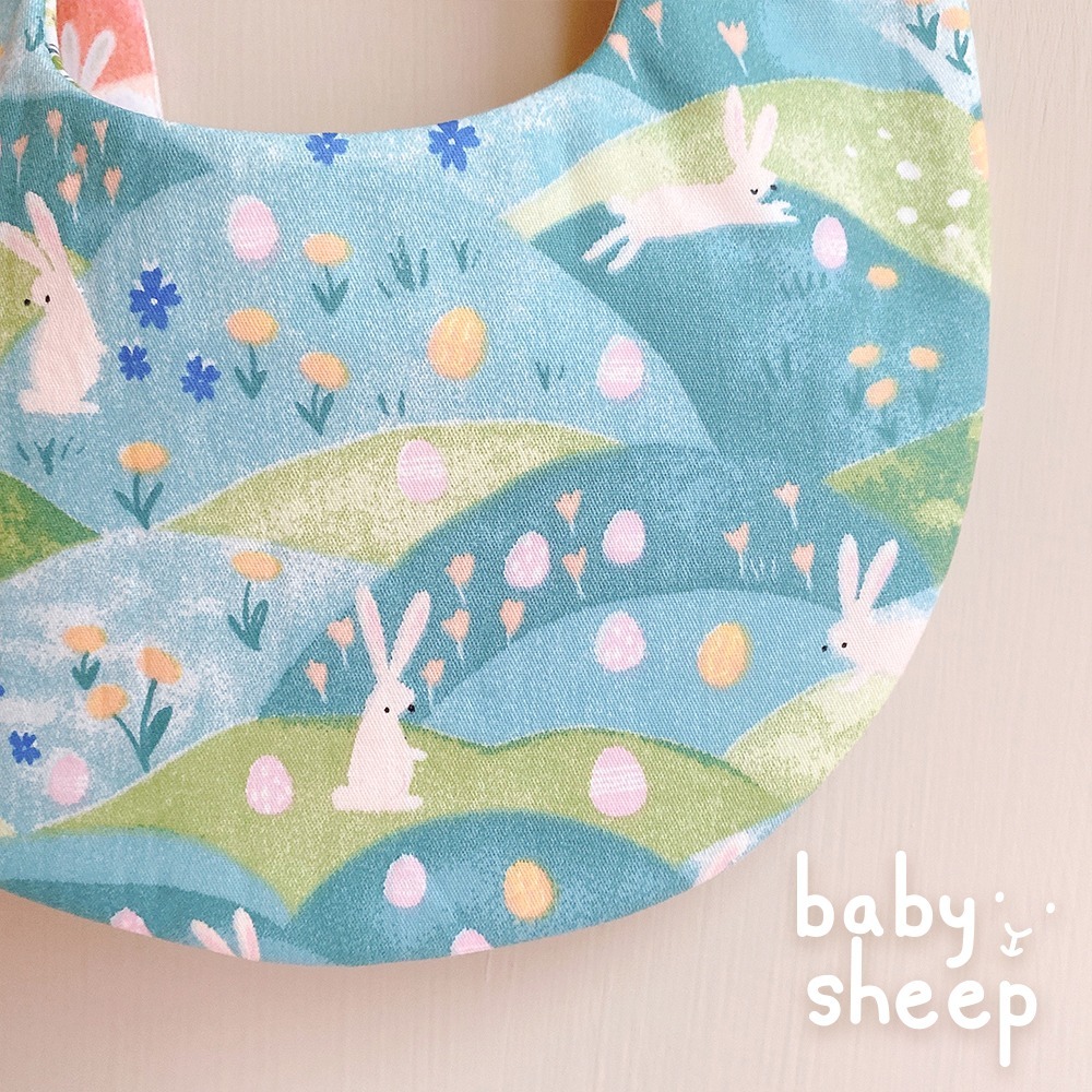 【babysheep】8層棉草原兔子圍兜 三角圍兜 圍兜兜 尖型圍兜 兔子 草原 動物 手作圍兜 圍兜 棉布 口水巾-細節圖4