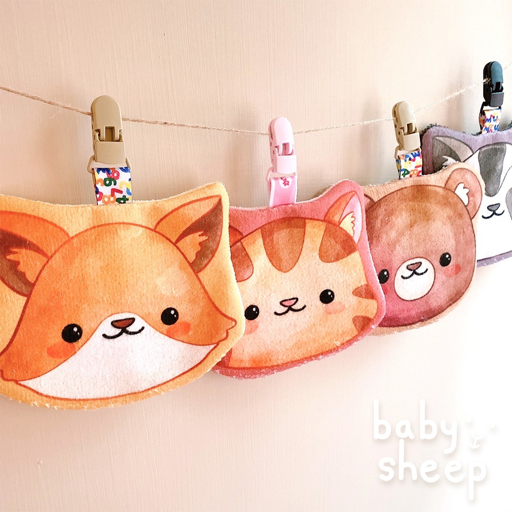 【babysheep】QQ絨布動物手帕巾 造型手帕巾 吸水手帕巾 手帕巾 毛巾布 幼兒園手帕 幼稚園手帕巾 兒童 手帕-細節圖2