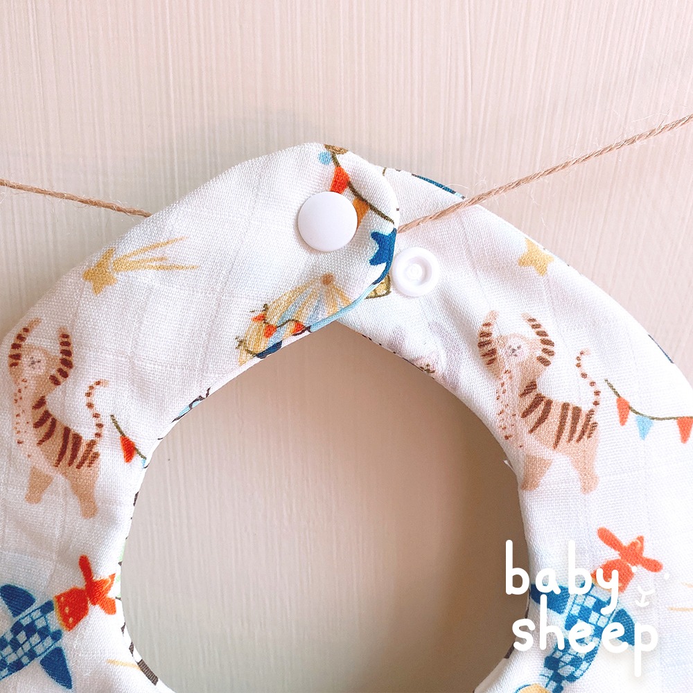 【babysheep】9層棉二重紗熱氣球圍兜 蛋型圓兜 氣球圍兜 圍兜兜 飛機 手作圍兜 圍兜 吸水兜 氣球 手作-細節圖2