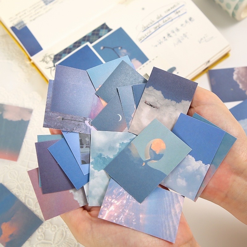 九墨和紙貼紙本 溫柔集物系列 創意ins風手帳素材拼貼貼畫 50張入豆豆本貼紙-細節圖2