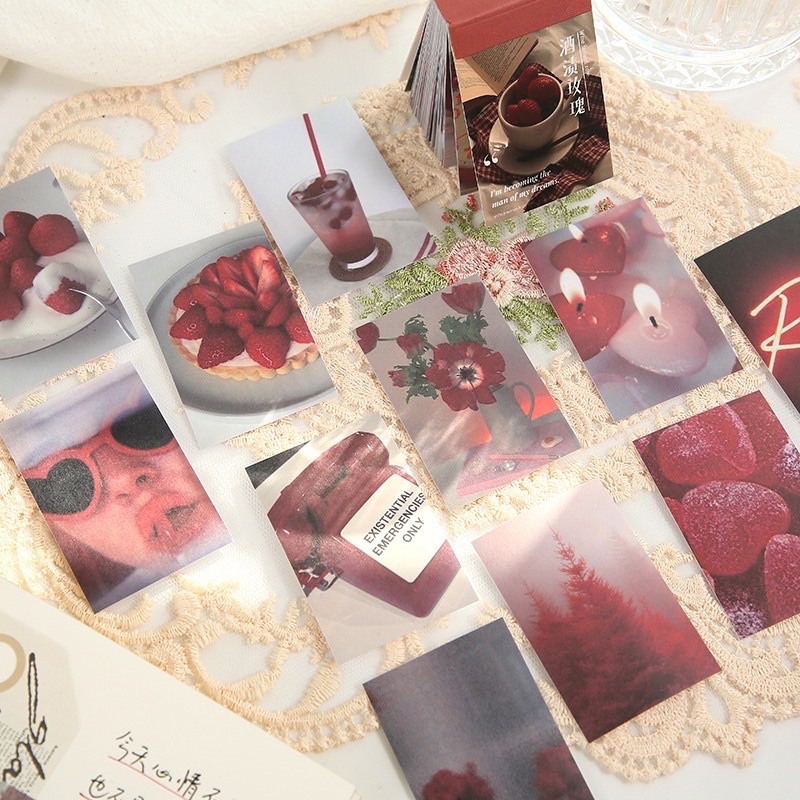 九墨和紙貼紙本 溫柔集物系列 創意ins風手帳素材拼貼貼畫 50張入豆豆本貼紙-細節圖3