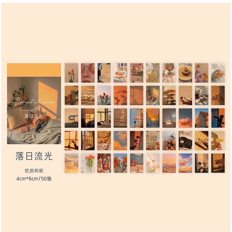 九墨和紙貼紙本 溫柔集物系列 創意ins風手帳素材拼貼貼畫 50張入豆豆本貼紙-細節圖7