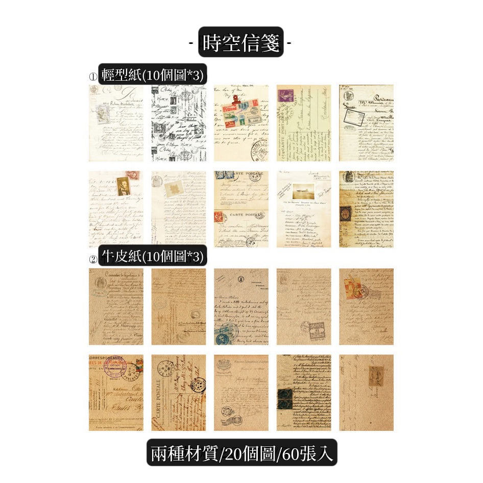 陌境包頭素材本 昨日來信系列 創意復古蝴蝶手帳書寫便簽本-細節圖5