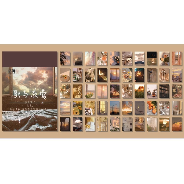 語閑和紙貼紙本 馥奇系列 ins風清新手帳DIY素材裝飾貼畫本 50張豆豆本貼紙-細節圖2