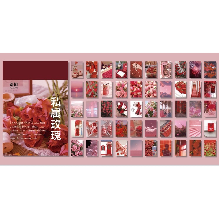 語閑和紙貼紙本 馥奇系列 ins風清新手帳DIY素材裝飾貼畫本 50張豆豆本貼紙-細節圖5