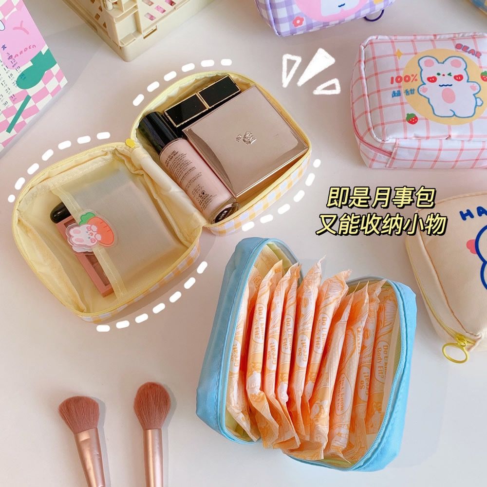 大容量少女心衛生收納包可愛卡通化妝包學生生理期衛生棉便攜包-細節圖3