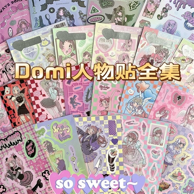 domi貼紙書韓國人物貼小紅書同款平替全套甜亞風ins天使惡魔甜酷人物貼紙女孩-細節圖3