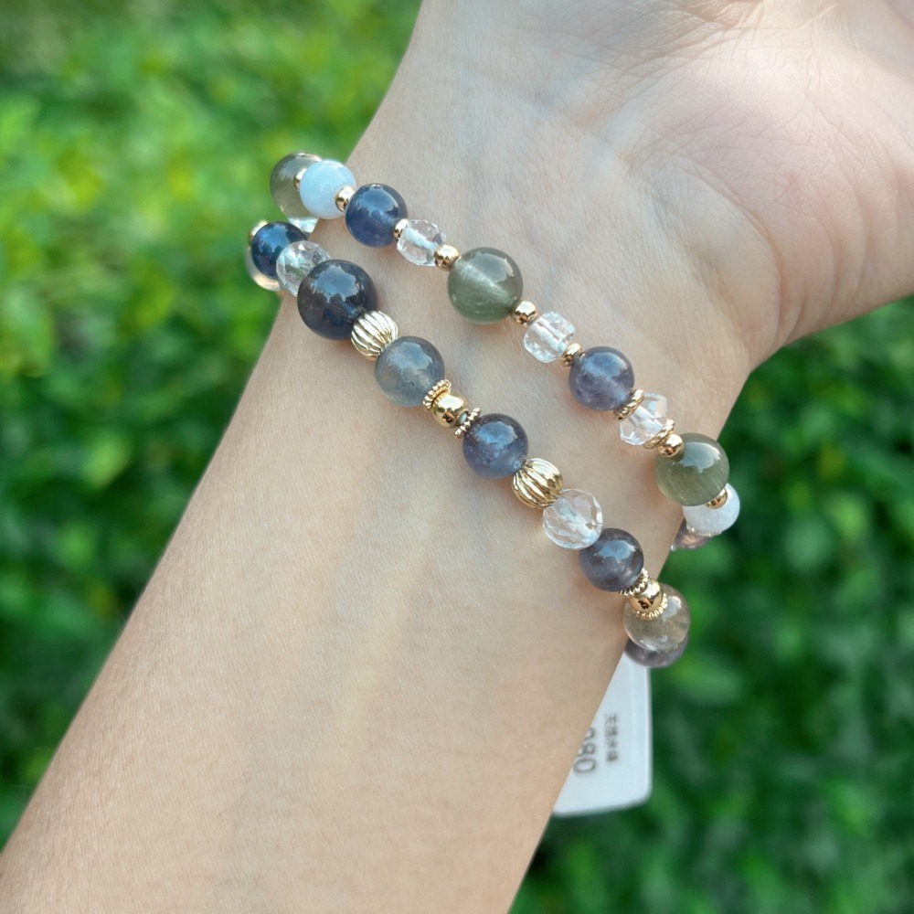 菫青 綠兔毛水晶 拉長石-細節圖3