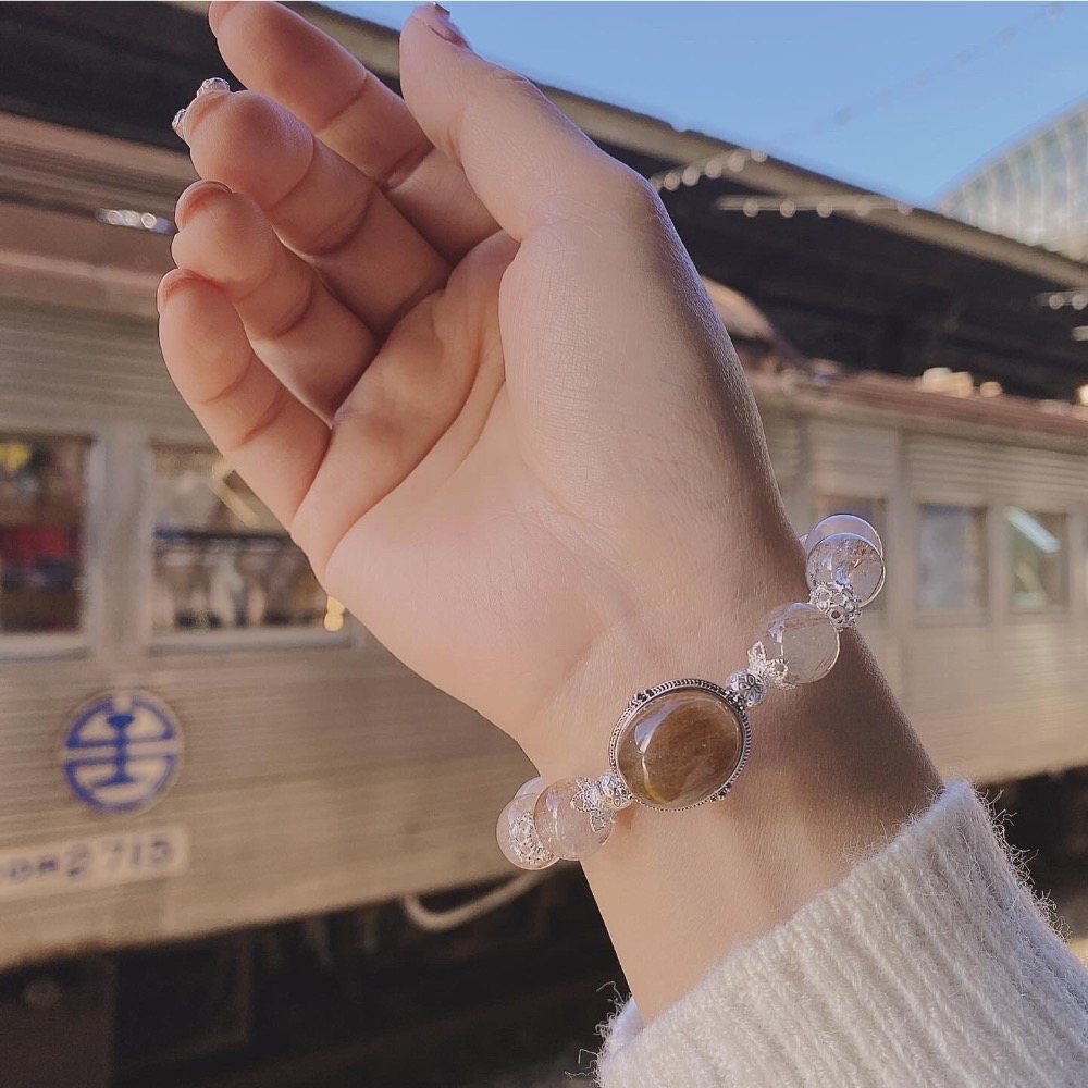 豐絨褐棕兔 柔懷灰茶兔 兔毛水晶 銅髮晶 白幽靈水晶-細節圖4