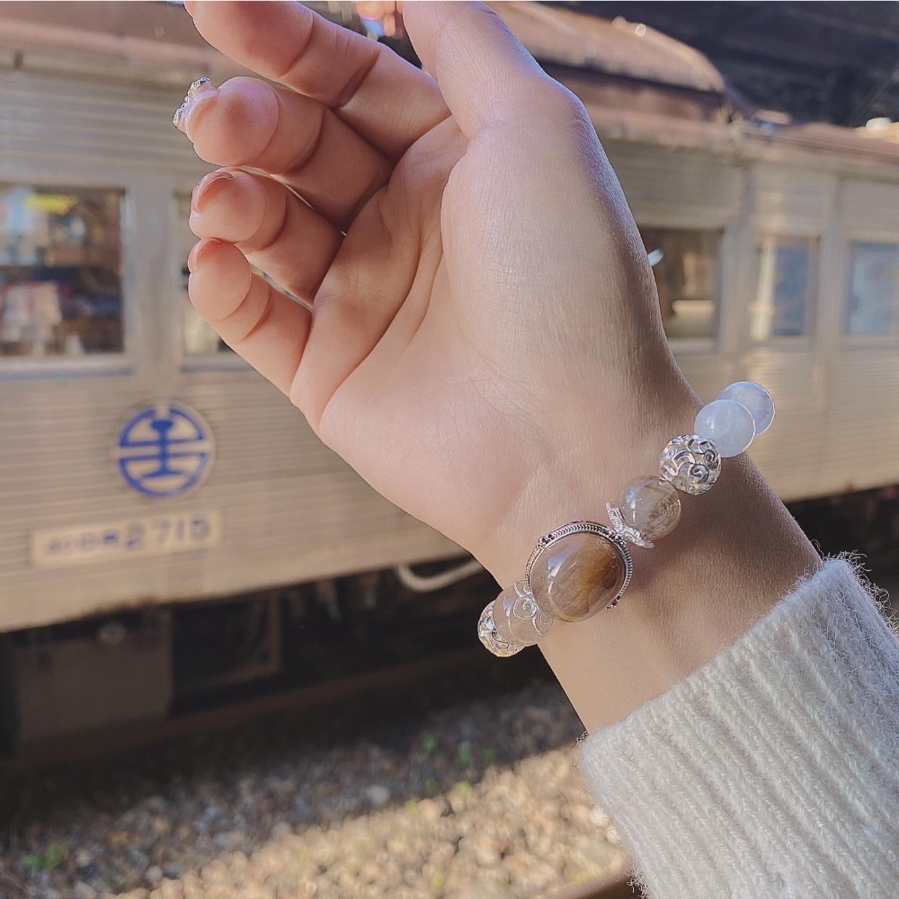 豐絨褐棕兔 柔懷灰茶兔 兔毛水晶 銅髮晶 白幽靈水晶-細節圖5