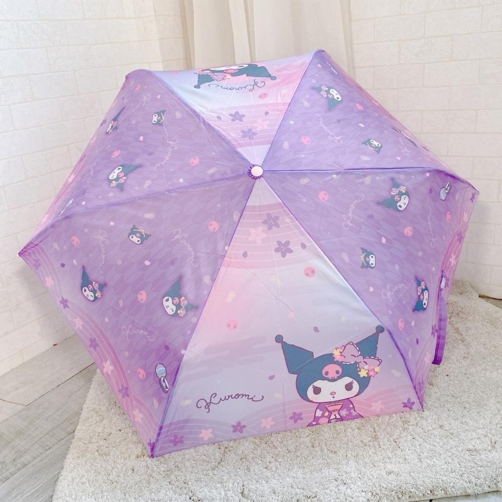 🎈彩虹尾巴🎈三麗鷗和服系列彎把傘☂️雨傘 折傘 摺疊傘 KITTY 美樂蒂 酷洛米 大耳狗-細節圖6