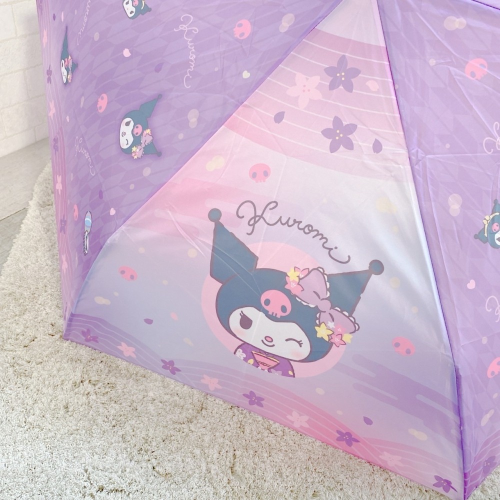 🎈彩虹尾巴🎈三麗鷗和服系列彎把傘☂️雨傘 折傘 摺疊傘 KITTY 美樂蒂 酷洛米 大耳狗-細節圖7