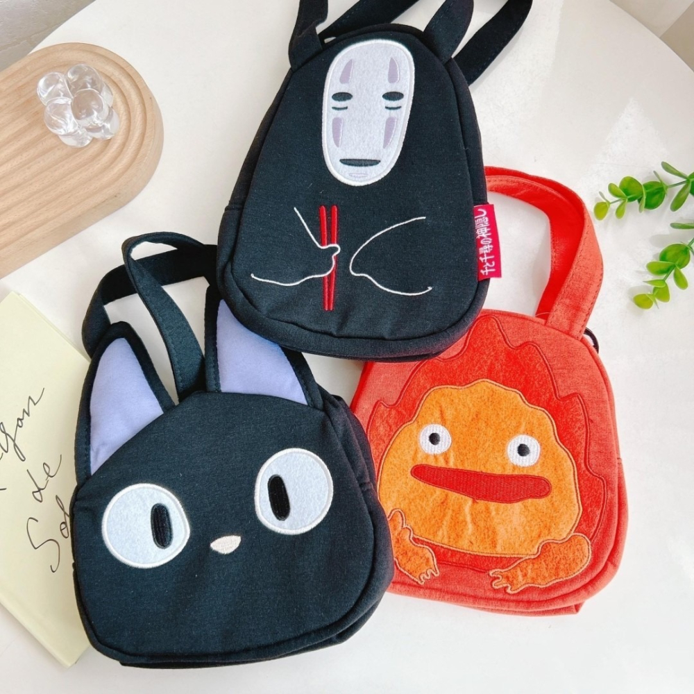 🎈彩虹尾巴🎈宮崎駿刺繡造型手提袋 龍貓 豆豆龍 TOTORO 無臉男 卡西法 大龍貓  KIKI貓 小龍貓 中龍貓-細節圖2