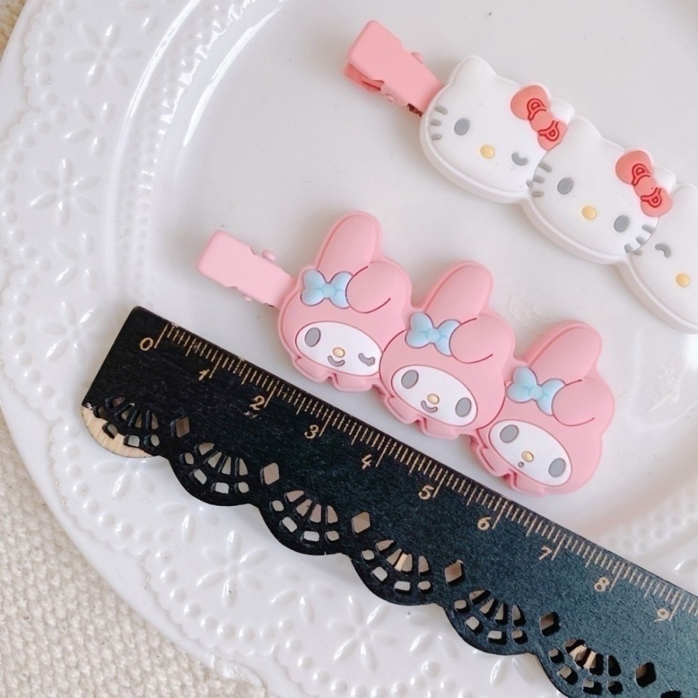 🎈彩虹尾巴🎈卡通矽膠造型無痕髮夾 史努比 三麗鷗 美樂蒂 帕恰狗 人魚漢頓  KITTY 酷洛米 酷企鵝大眼蛙雙子星-細節圖2