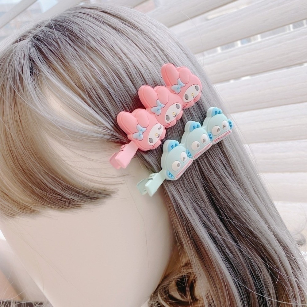 🎈彩虹尾巴🎈卡通矽膠造型無痕髮夾 史努比 三麗鷗 美樂蒂 帕恰狗 人魚漢頓  KITTY 酷洛米 酷企鵝大眼蛙雙子星-細節圖3