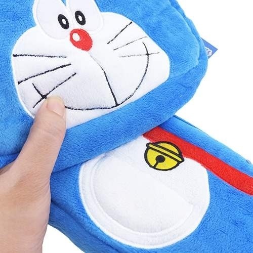 🎈彩虹尾巴🎈哆啦A夢絨毛筆袋 小叮噹 大臉 Doraemon 小物包 收納小物包 收納小包 鈴鐺-細節圖8