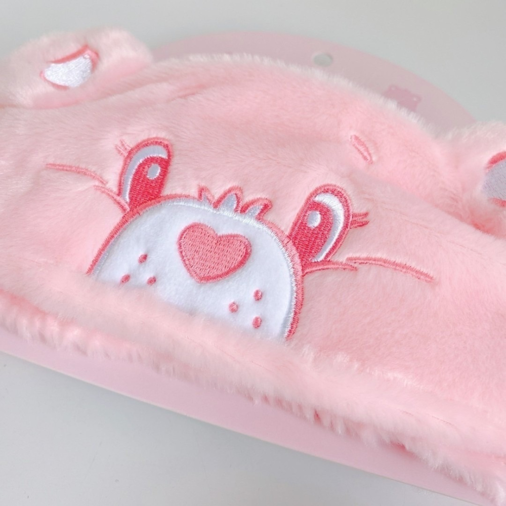 🎈彩虹尾巴🎈彩虹熊立體大臉髮帶 carebears 大頭造型 絨毛造型吸水髮帶 頭巾 粉 紫 黃 綠 藍-細節圖2