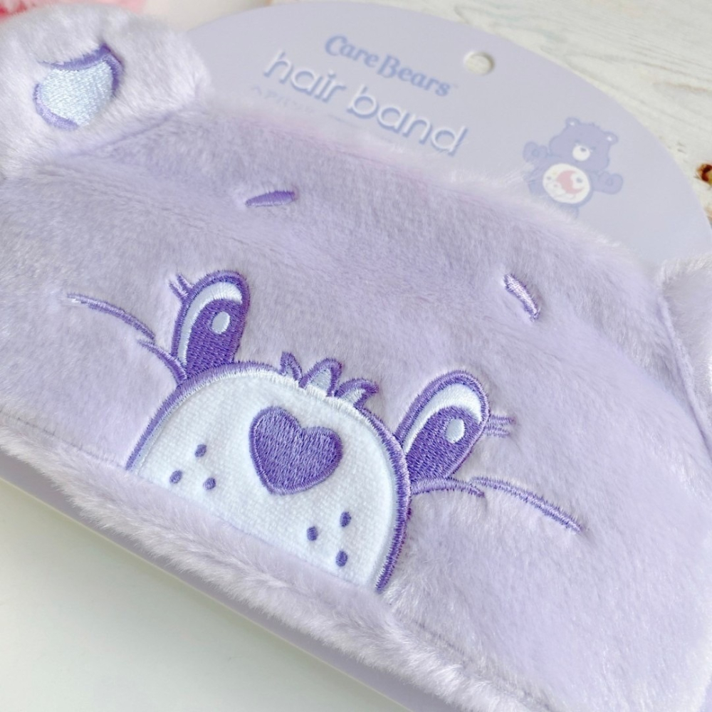 🎈彩虹尾巴🎈彩虹熊立體大臉髮帶 carebears 大頭造型 絨毛造型吸水髮帶 頭巾 粉 紫 黃 綠 藍-細節圖3