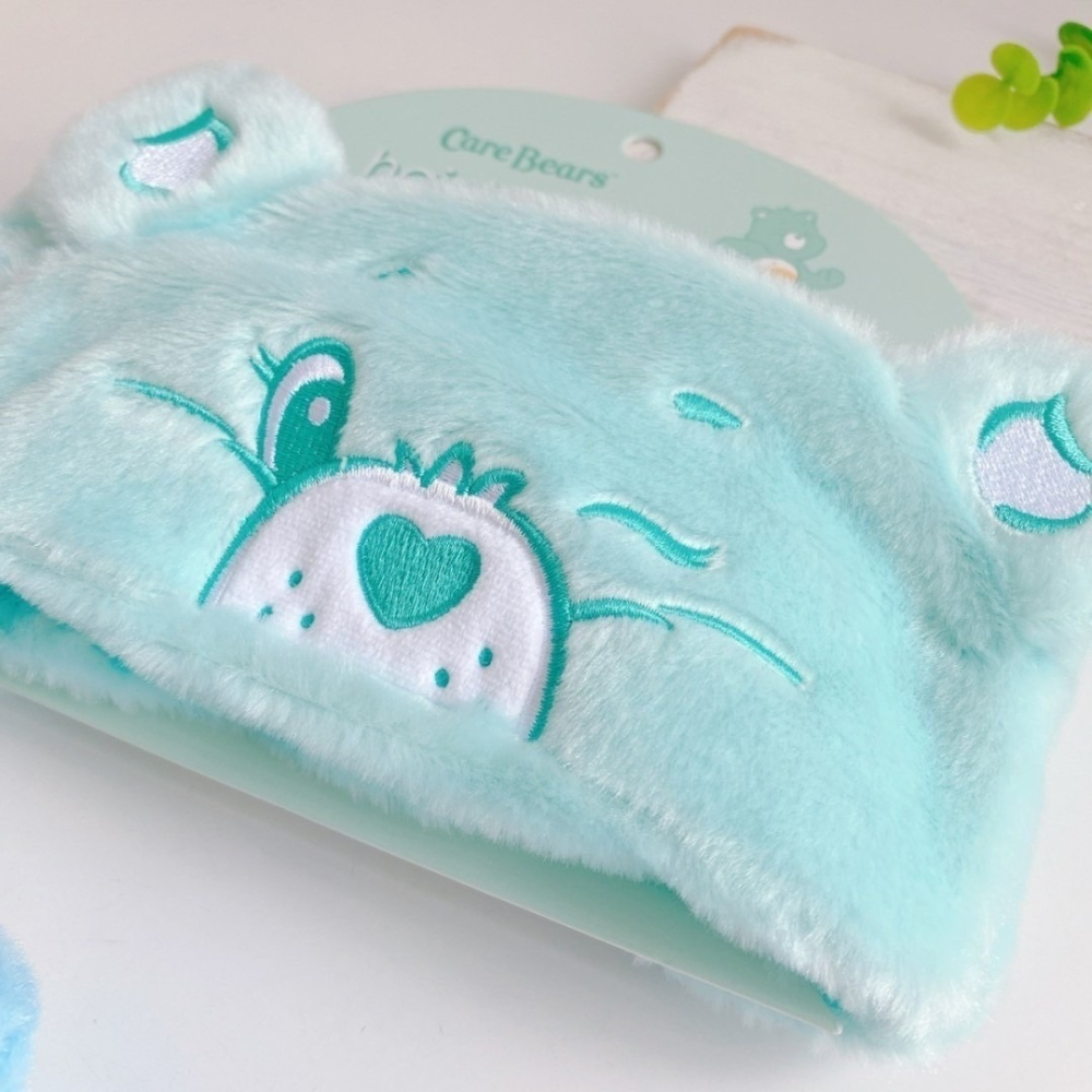 🎈彩虹尾巴🎈彩虹熊立體大臉髮帶 carebears 大頭造型 絨毛造型吸水髮帶 頭巾 粉 紫 黃 綠 藍-細節圖5