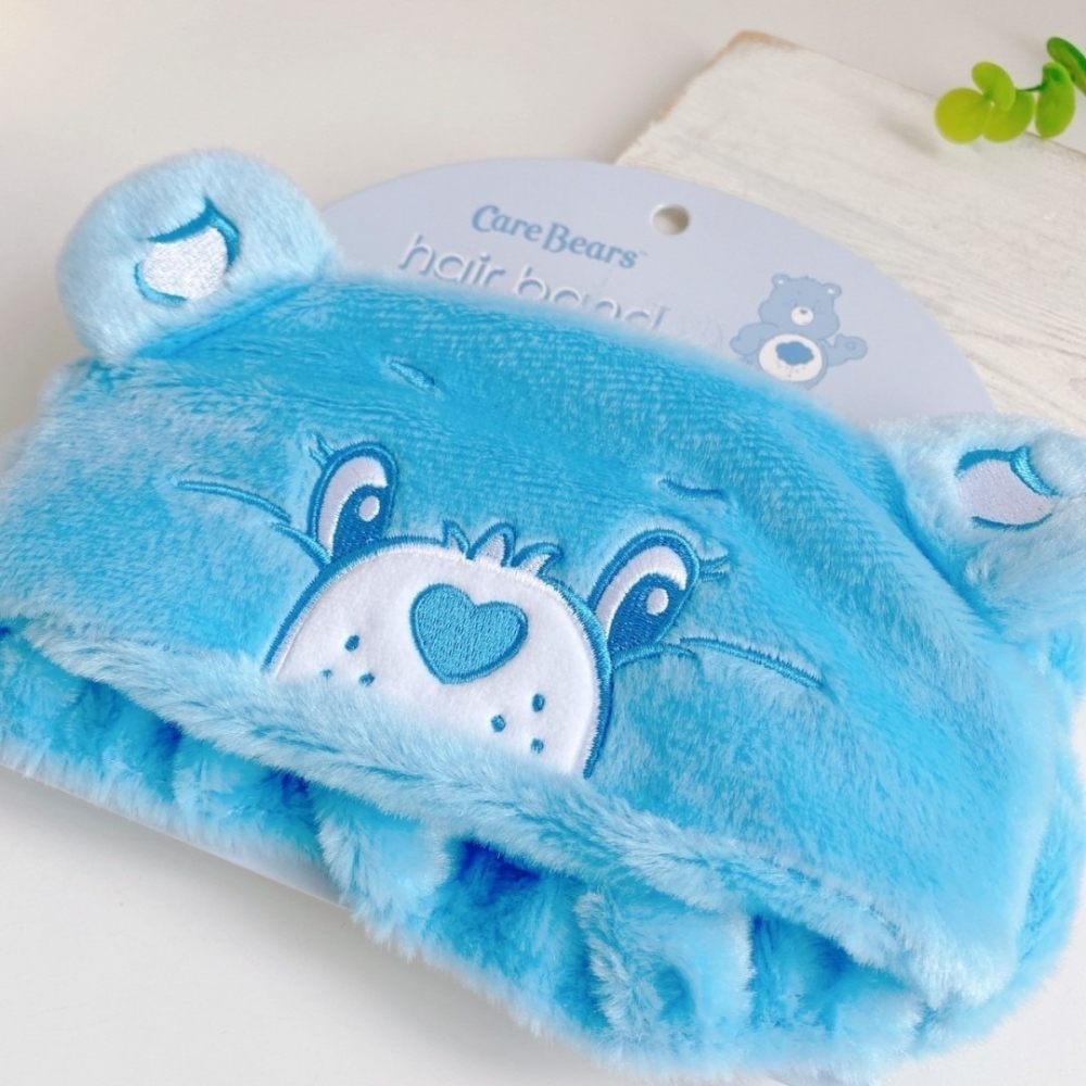 🎈彩虹尾巴🎈彩虹熊立體大臉髮帶 carebears 大頭造型 絨毛造型吸水髮帶 頭巾 粉 紫 黃 綠 藍-細節圖6