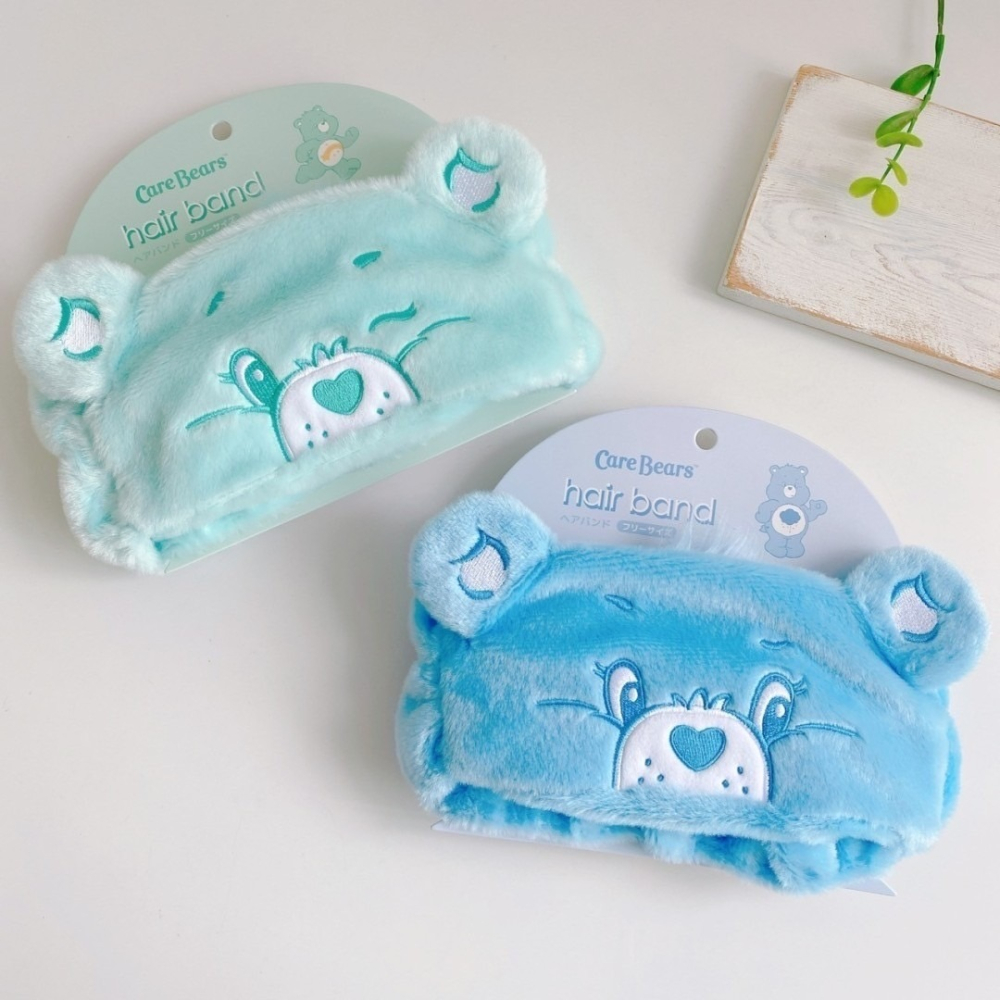 🎈彩虹尾巴🎈彩虹熊立體大臉髮帶 carebears 大頭造型 絨毛造型吸水髮帶 頭巾 粉 紫 黃 綠 藍-細節圖9