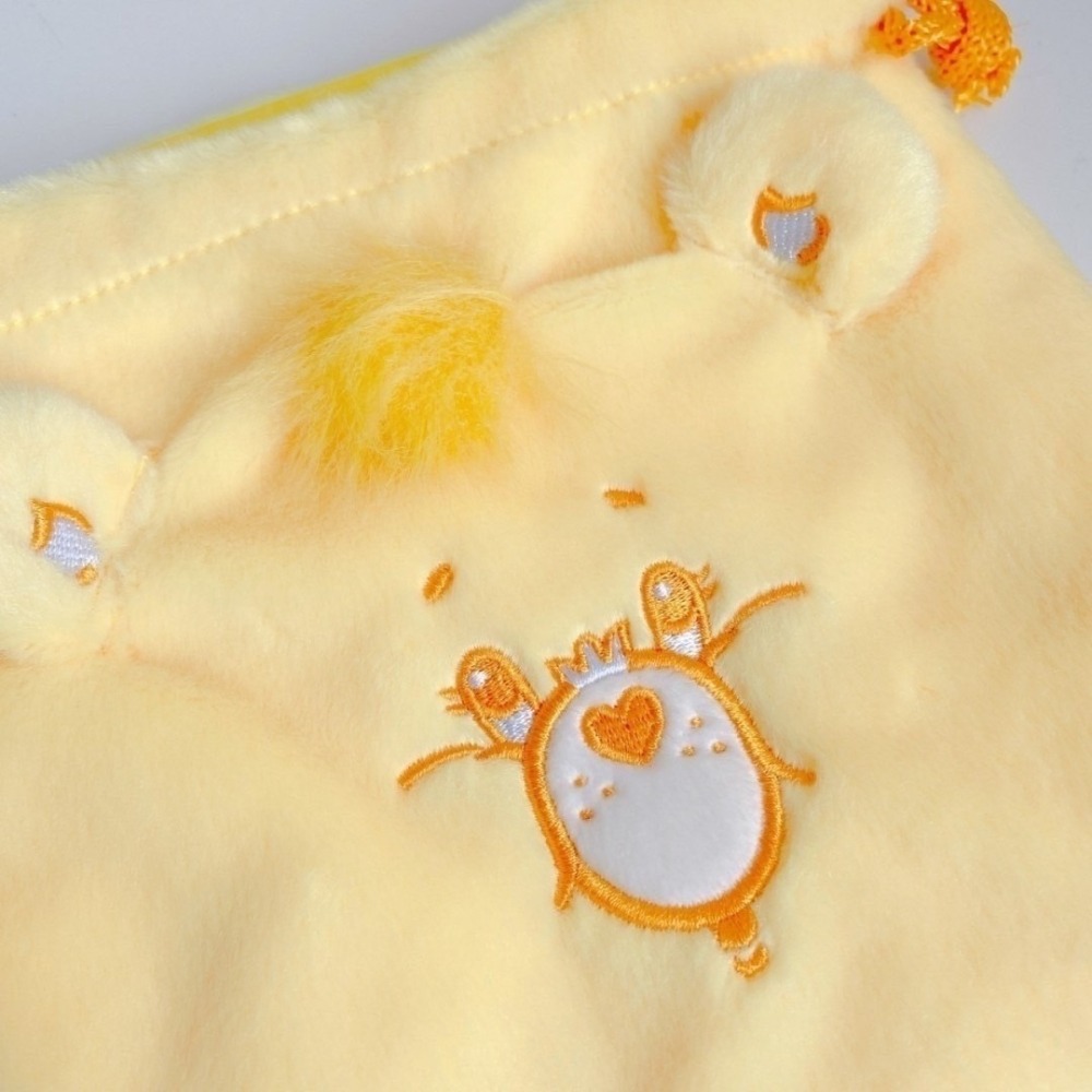 🎈彩虹尾巴🎈彩虹熊絨毛大臉束口袋 carebears 縮口袋 小物收納 愛心 粉 紫 白  綠  藍 黃-細節圖2