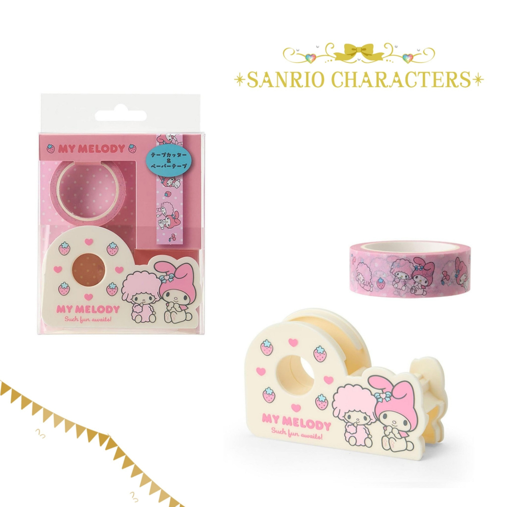 🎈彩虹尾巴🎈迷你膠帶膠台組 三麗鷗 迷你膠帶切割器 復古系列 雙子星 大耳狗 大眼蛙 KITTY 美樂蒂膠帶台可洛比-細節圖5