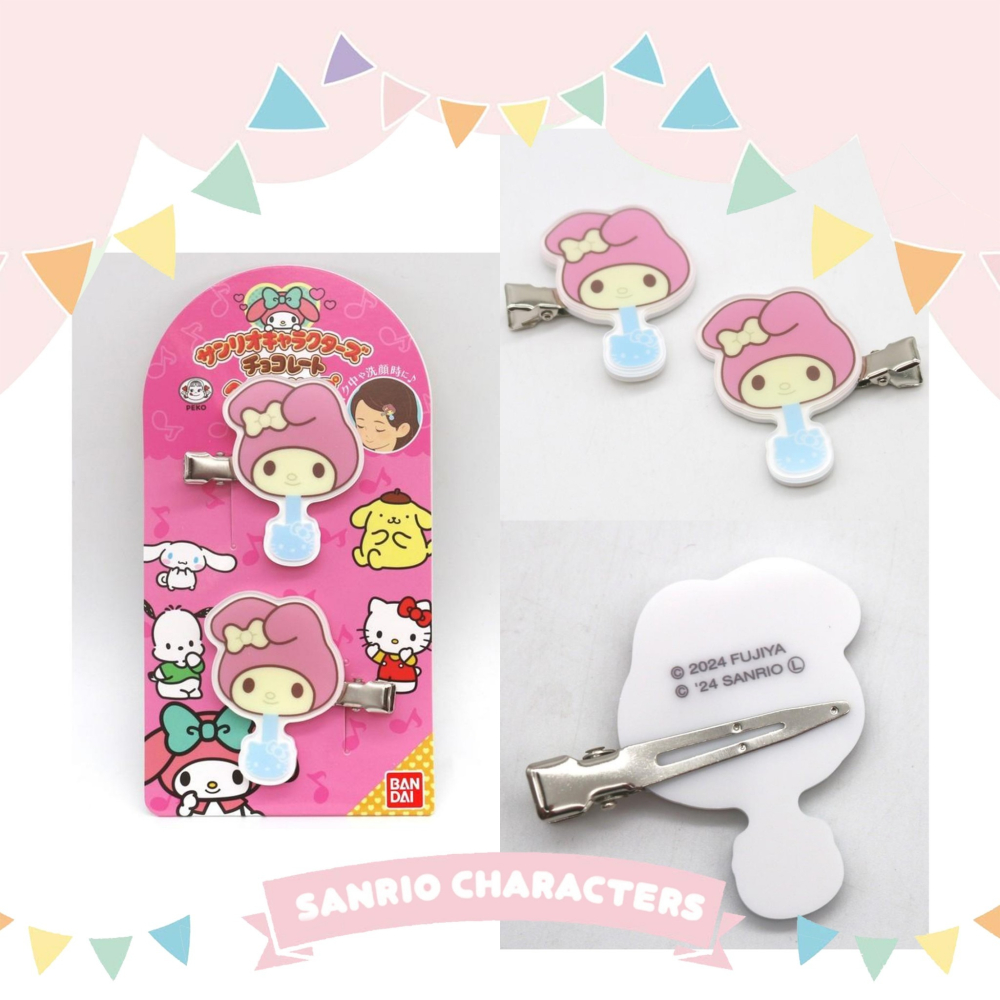 🎈彩虹尾巴🎈造型髮夾(2入/組)三麗鷗 不二家peko 不二家巧克力 KITTY 大耳狗 帕洽狗 布丁狗-細節圖7