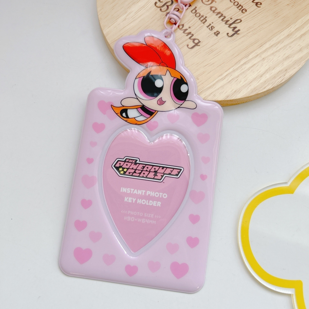 🎈彩虹尾巴🎈飛天小女警照片鑰匙圈 花花 泡泡 毛毛 票卡夾 The Powerpuff Girls-細節圖2