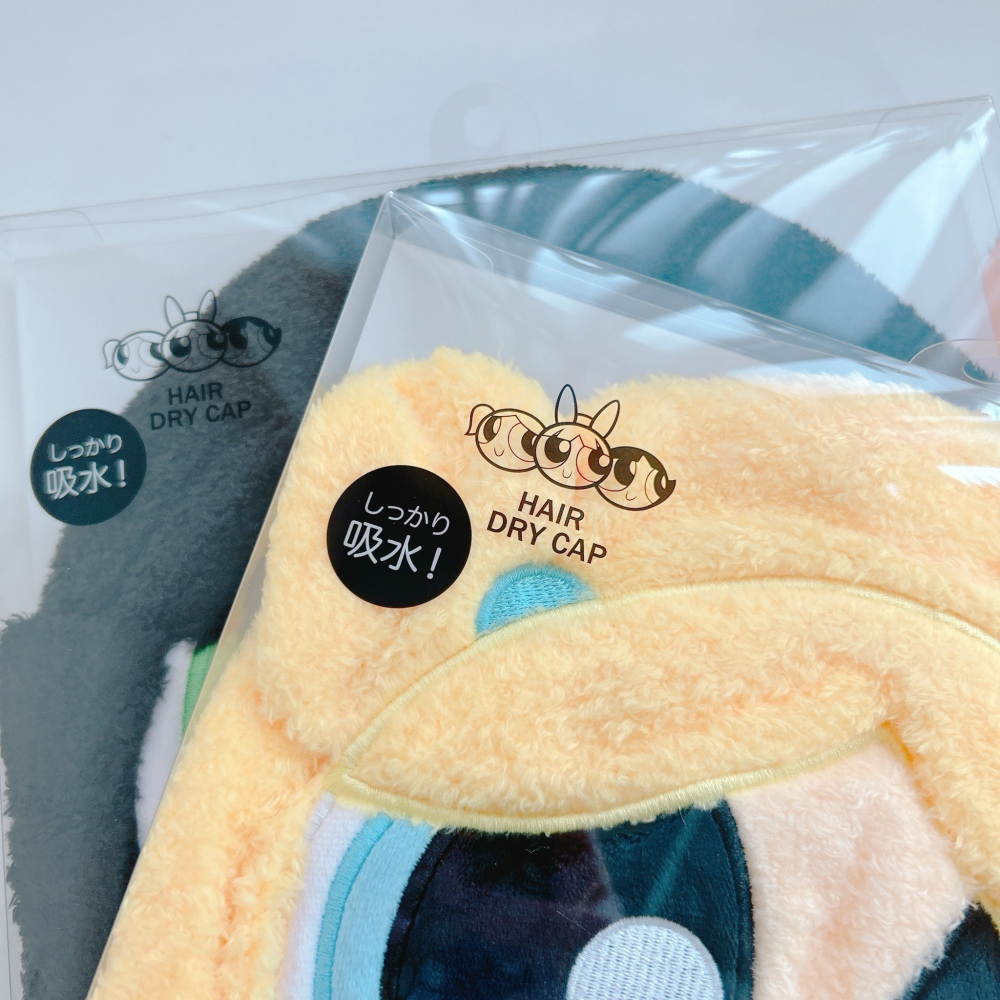🎈彩虹尾巴🎈 飛天小女警造型吸水帽 花花 泡泡 毛毛 The Powerpuff Girls 乾髮帽 吸水乾髮帽-細節圖2