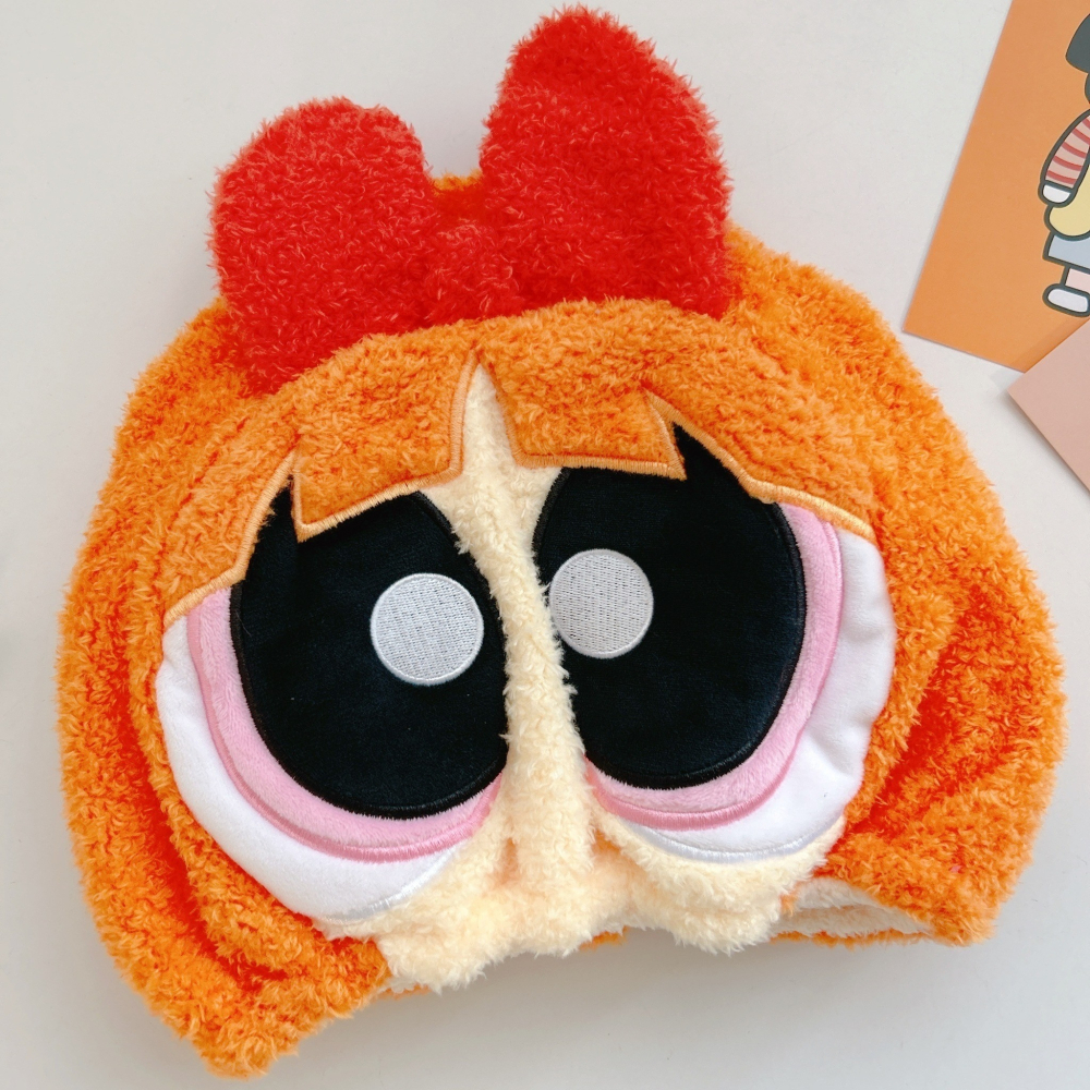 🎈彩虹尾巴🎈 飛天小女警造型吸水帽 花花 泡泡 毛毛 The Powerpuff Girls 乾髮帽 吸水乾髮帽-細節圖4