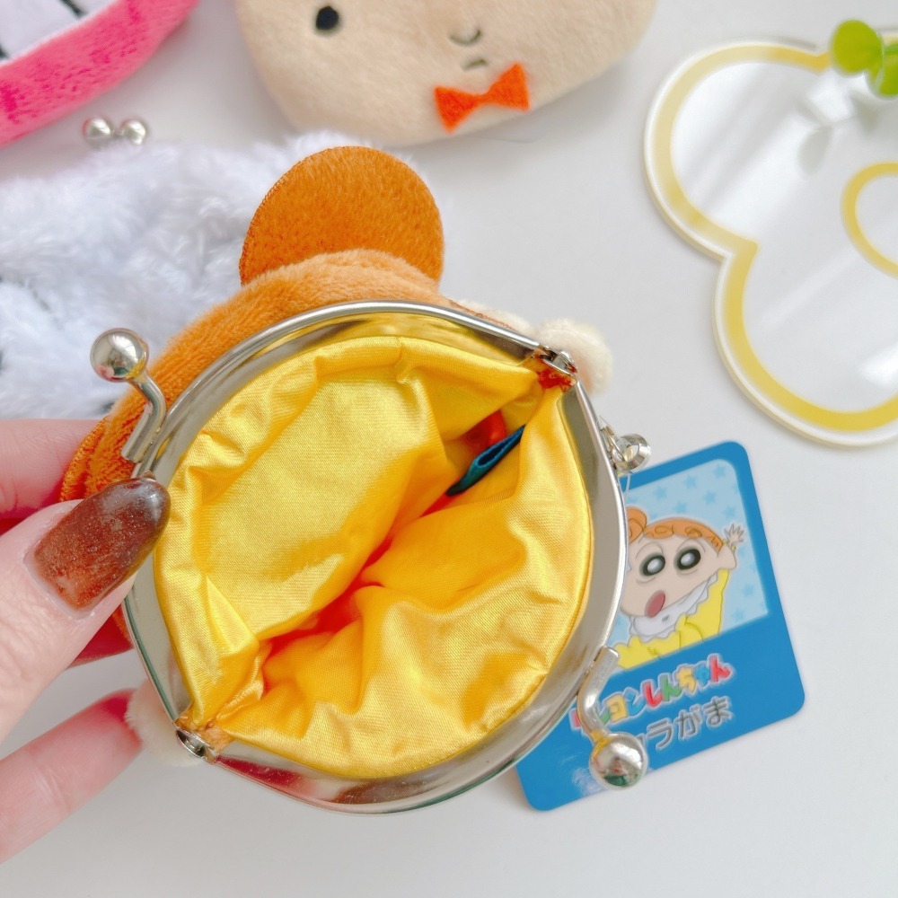 🎈彩虹尾巴🎈蠟筆小新鈴鐺絨毛珠扣零錢包👛小新 小白 肥嘟嘟左衛門 小葵 恐龍 鋼達姆機器人 出氣兔兔 野原向日葵-細節圖2