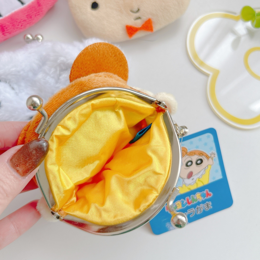 🎈彩虹尾巴🎈蠟筆小新鈴鐺絨毛珠扣零錢包👛小新 小白 肥嘟嘟左衛門 小葵 恐龍 鋼達姆機器人 出氣兔兔 野原向日葵-細節圖2